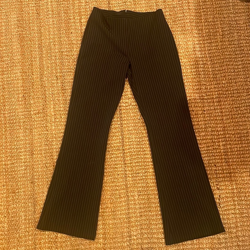 High waist pinstripe trousers